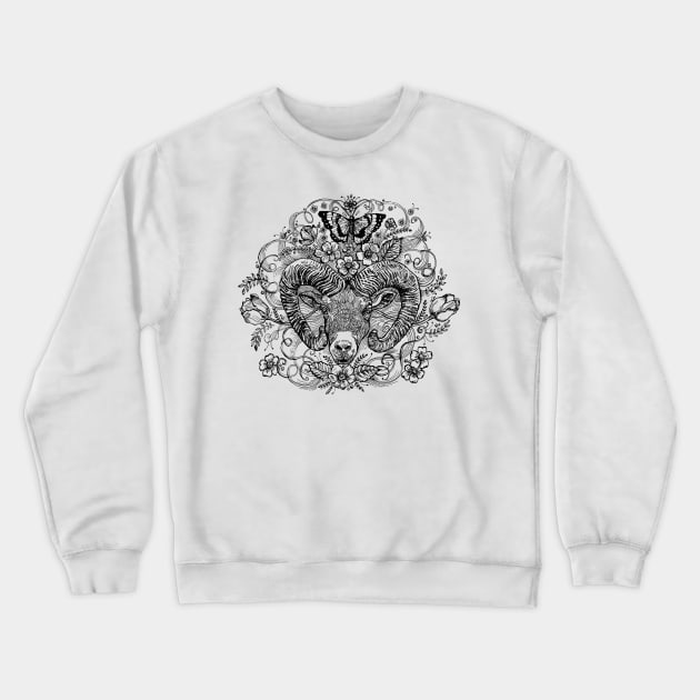 Aries - The Ram - Spirit Animals Crewneck Sweatshirt by FanitsaArt